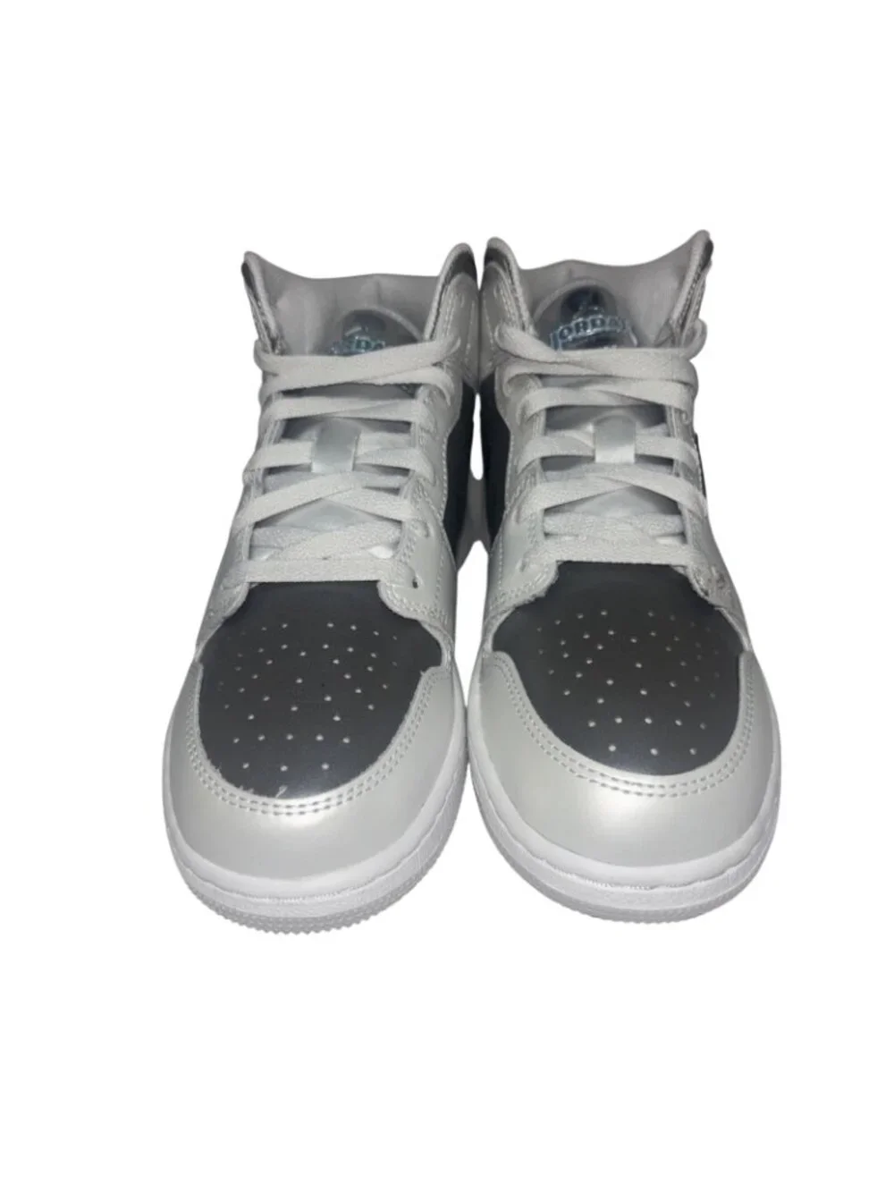 Nike Big Kids Air Jordan 1 Mid SE Athletic Shoes Grey/White  Size 5Y